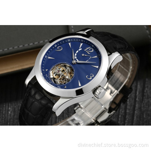 Fashion Wholesale Men Business Watch, High Quality 3ATM Waterproof Leather Tourbillon Watch For Boys